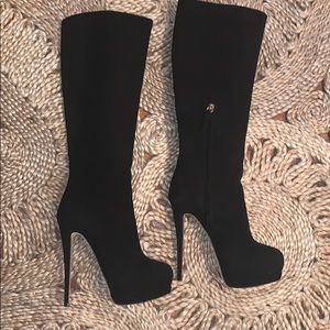 Zanotti Black Suede Boots